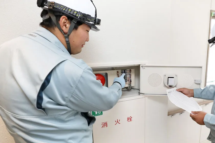 屋内消火栓の点検